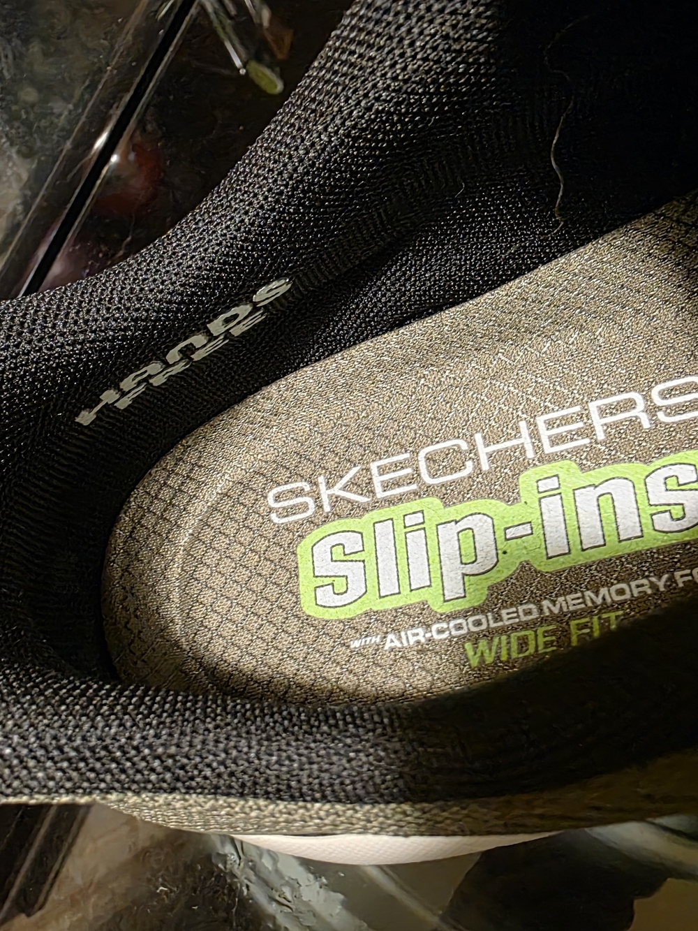 Skechers Men's Army Green/Olive Hands Free Slip-In Memory Foam Shoe - Wide Fit